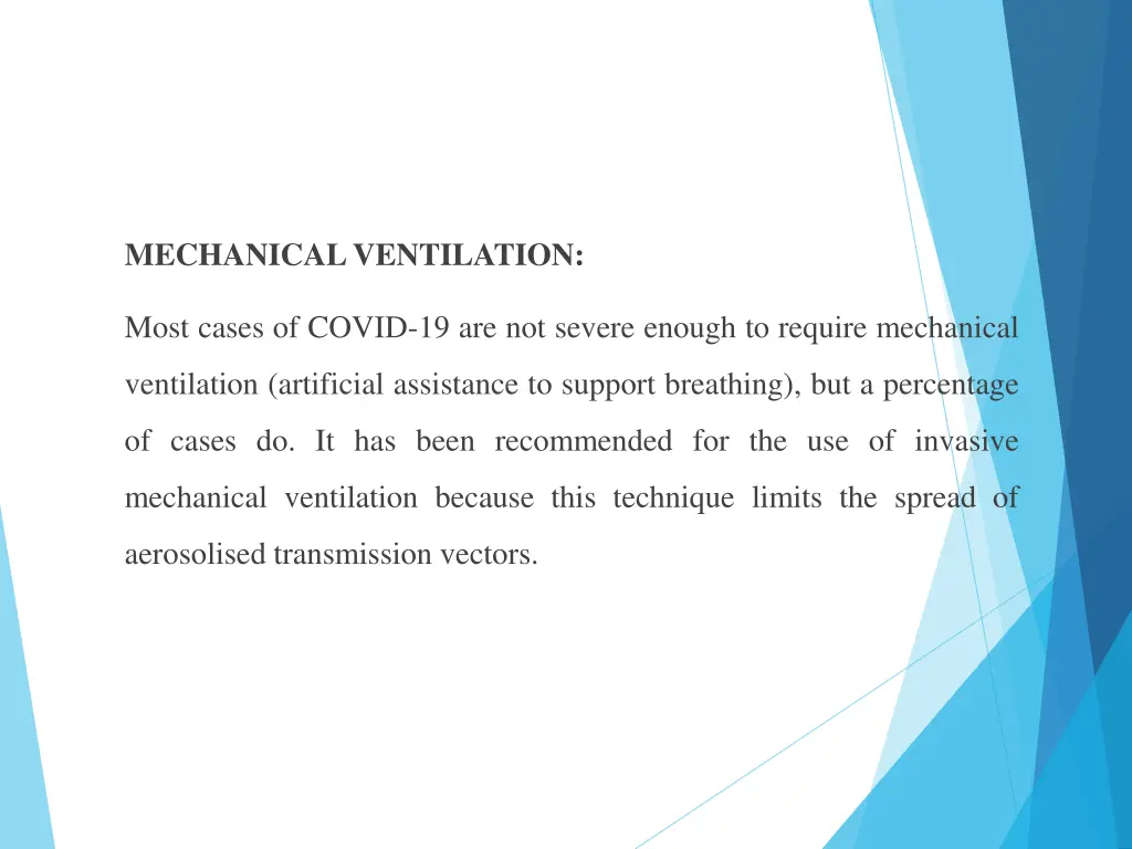 mechanical ventilation