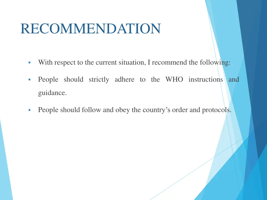 recommendation
