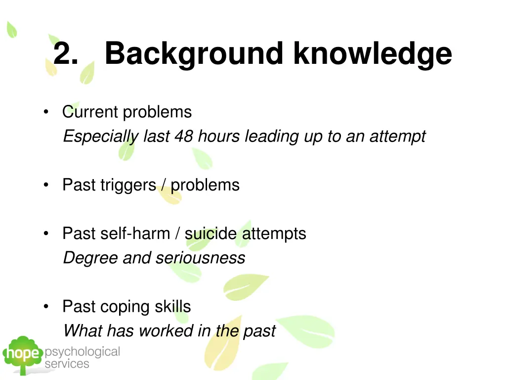 2 background knowledge