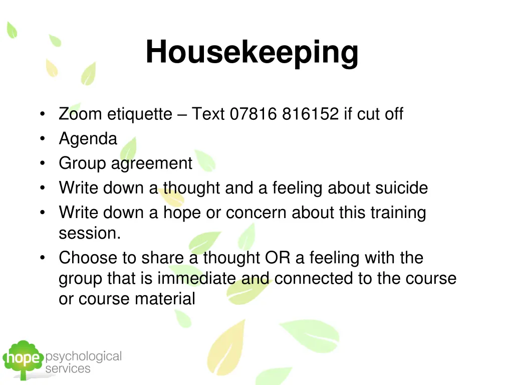 housekeeping