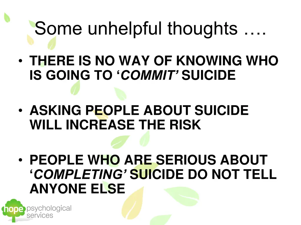some unhelpful thoughts