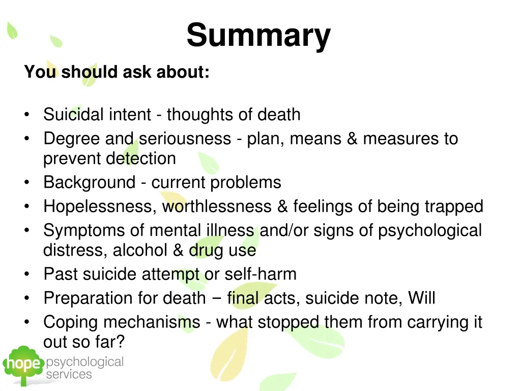 summary