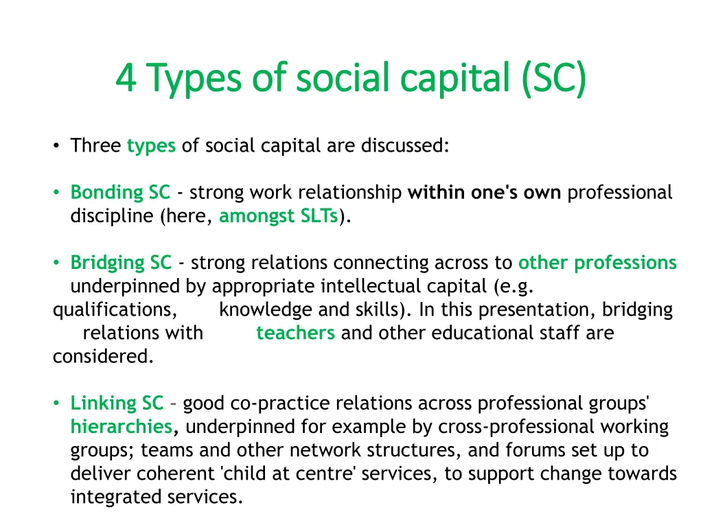4 types of social capital 4 types of social