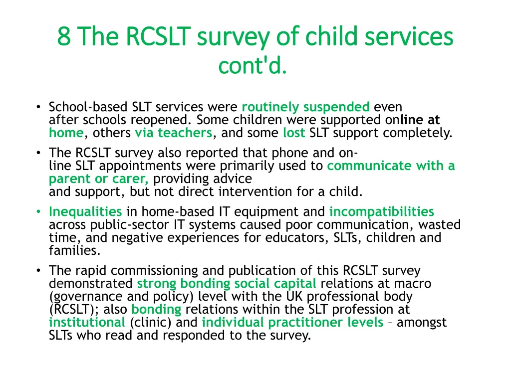 8 the rcslt 8 the rcslt survey of child services