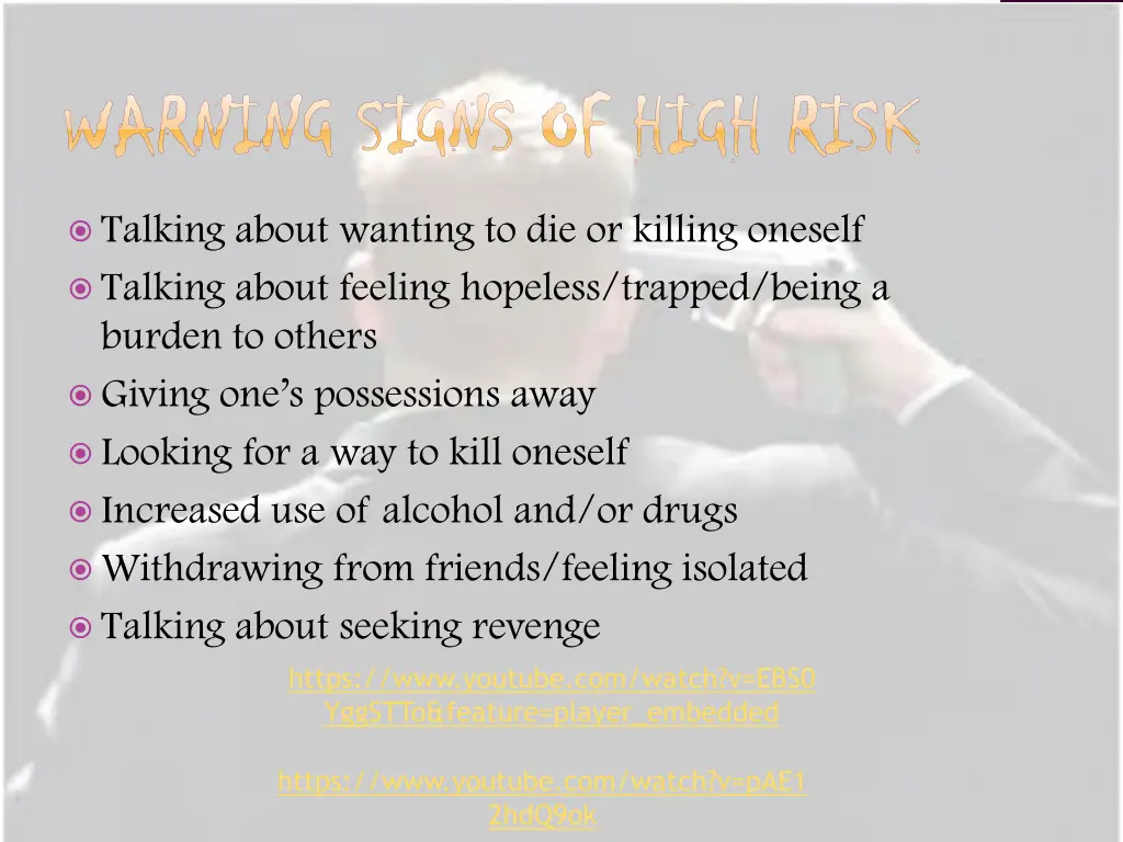 warning signs of high risk warning signs of high