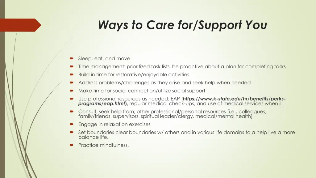 ways to care for support you