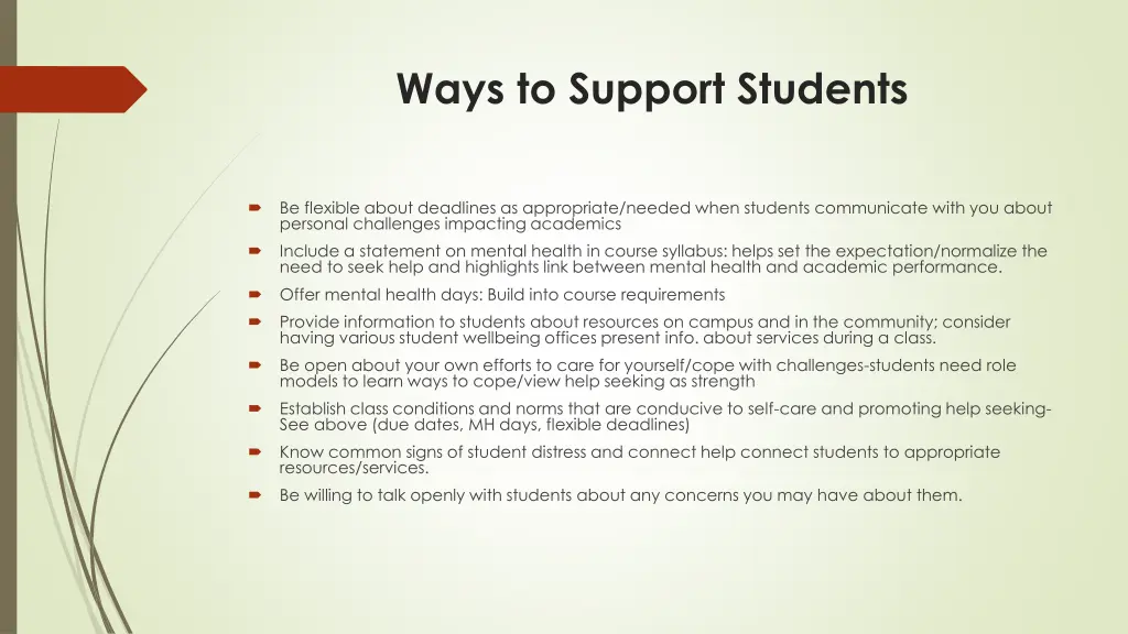 ways to support students