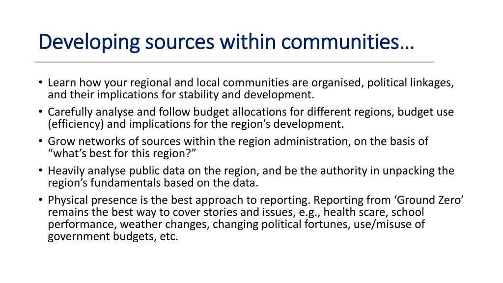 developing sources within communities developing 1