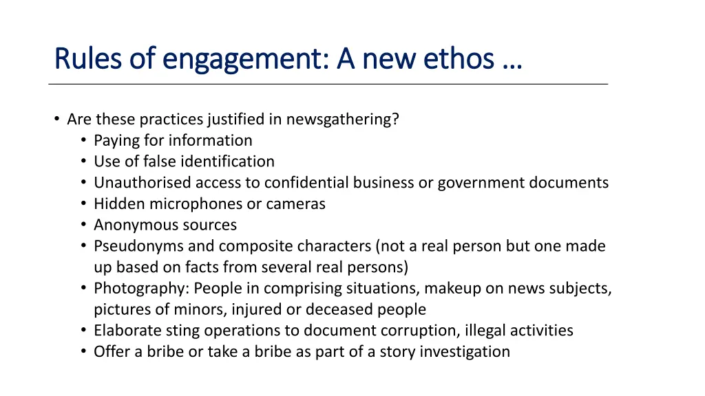 rules of engagement a new ethos rules
