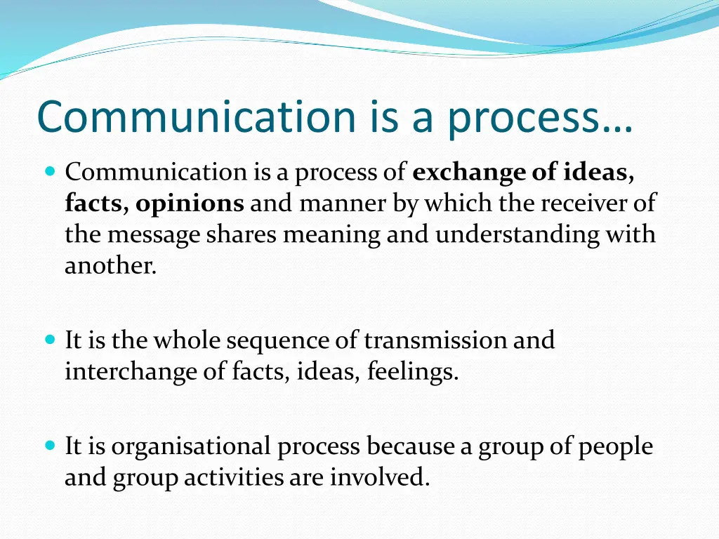 communication is a process