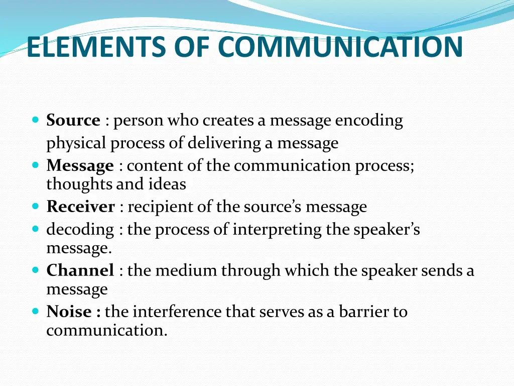 elements of communication 1