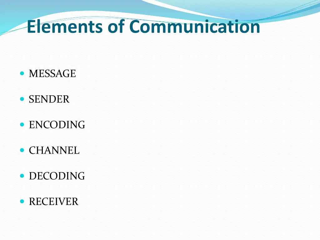 elements of communication