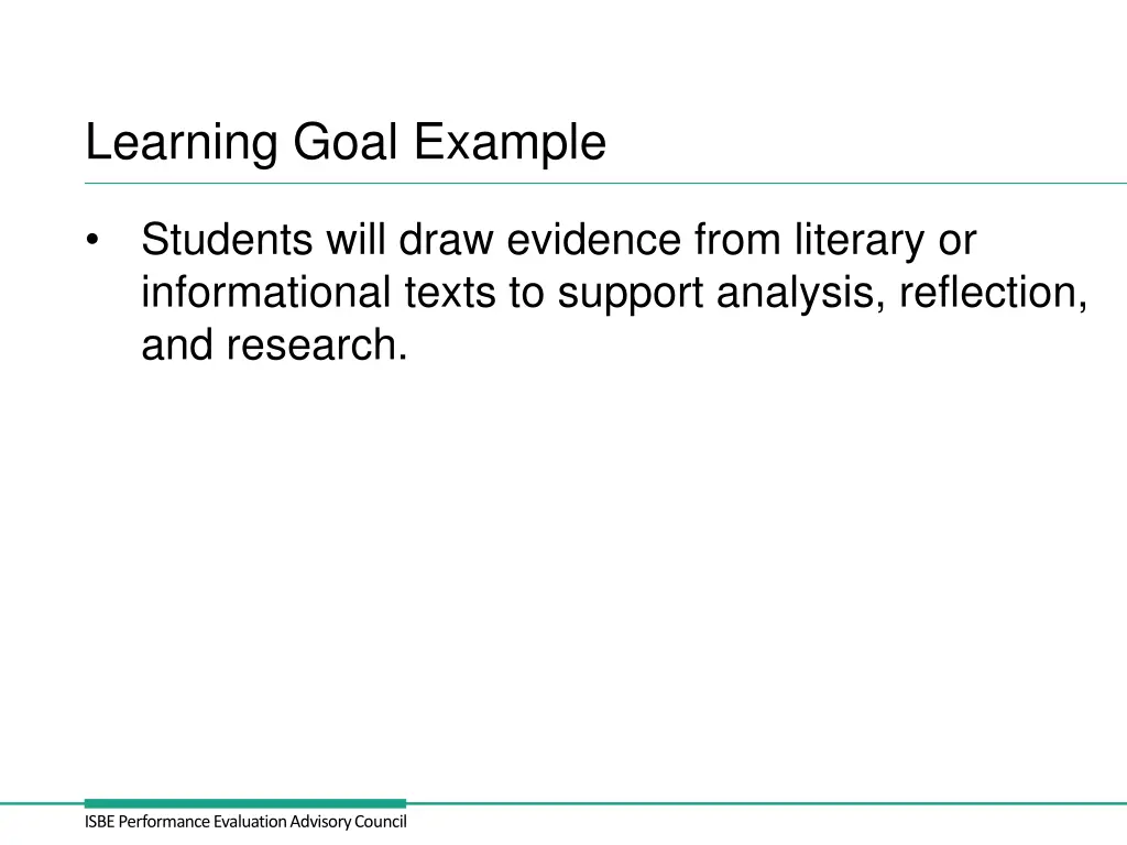 learning goal example