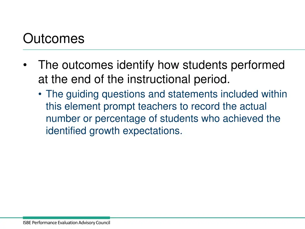 outcomes