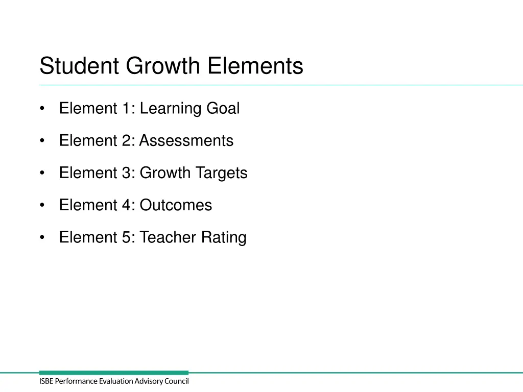 student growth elements