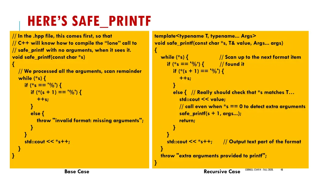 here s safe printf in the hpp file this comes