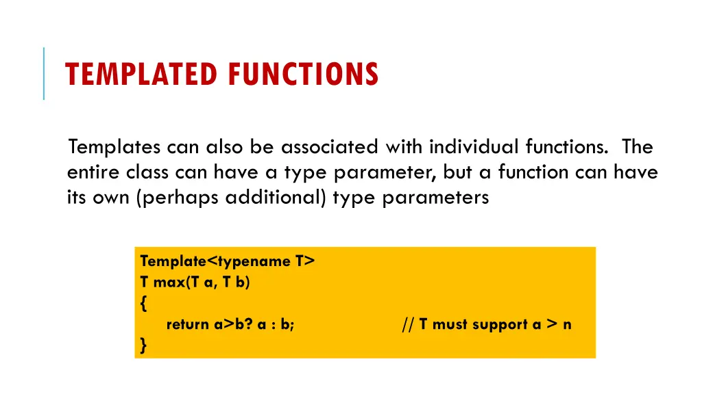 templated functions