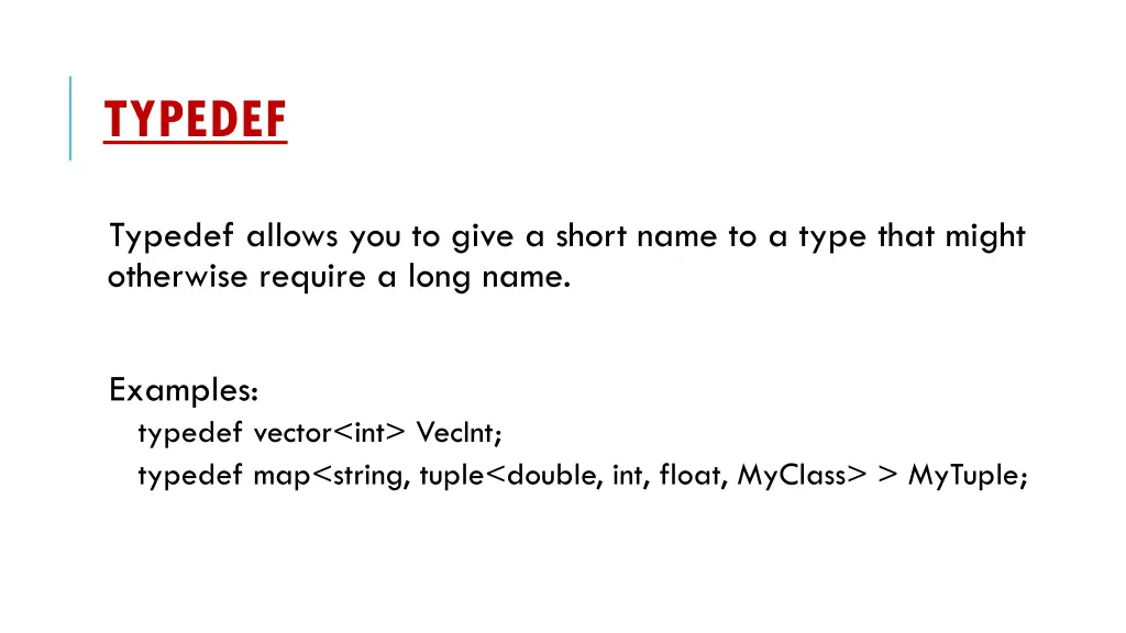 typedef