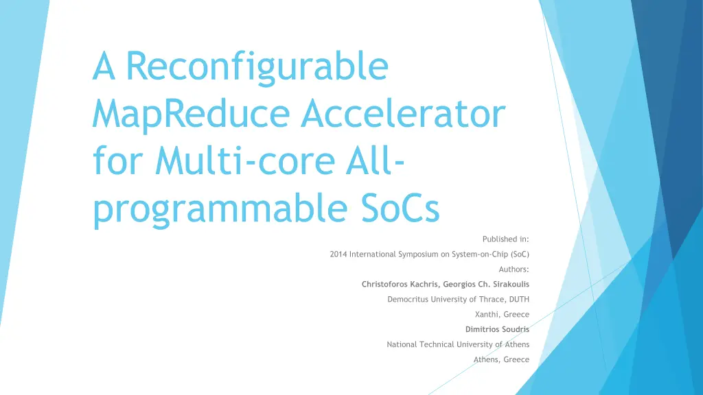 a reconfigurable mapreduce accelerator for multi