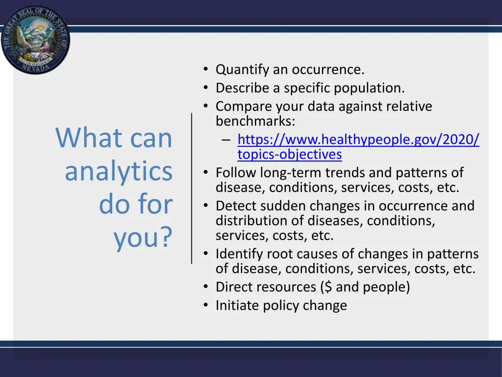 quantify an occurrence describe a specific