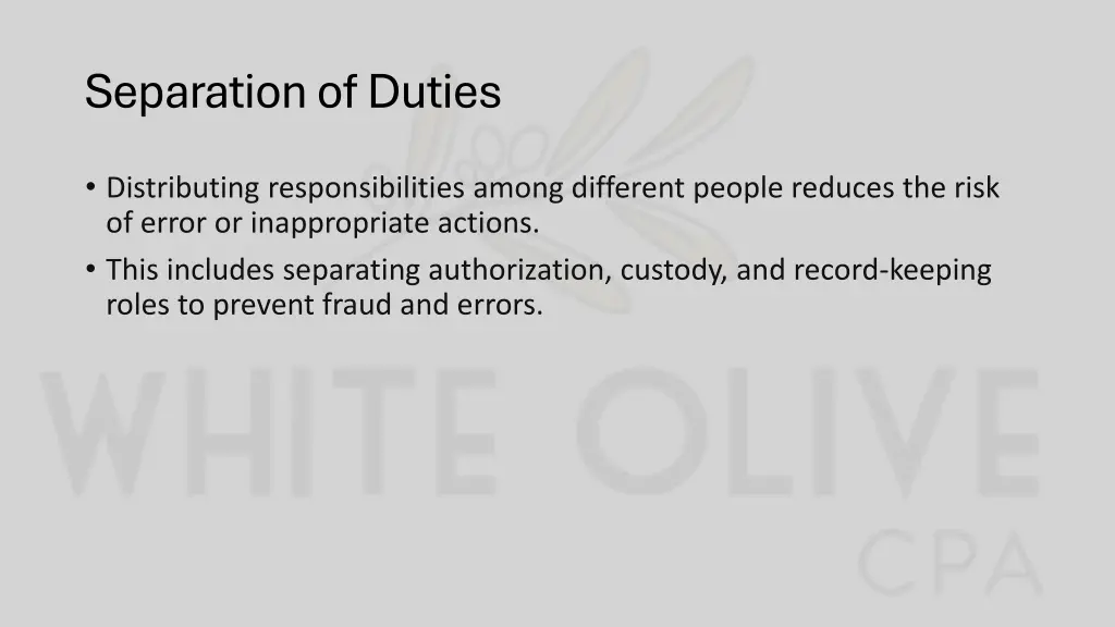 separation of duties