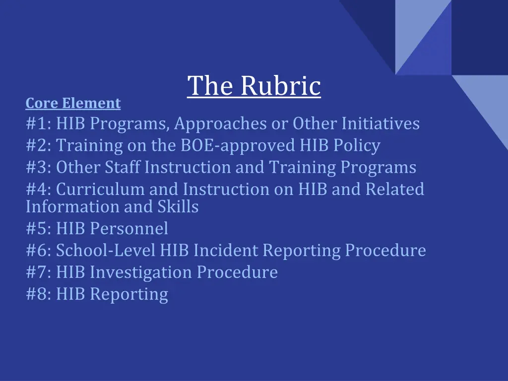 the rubric