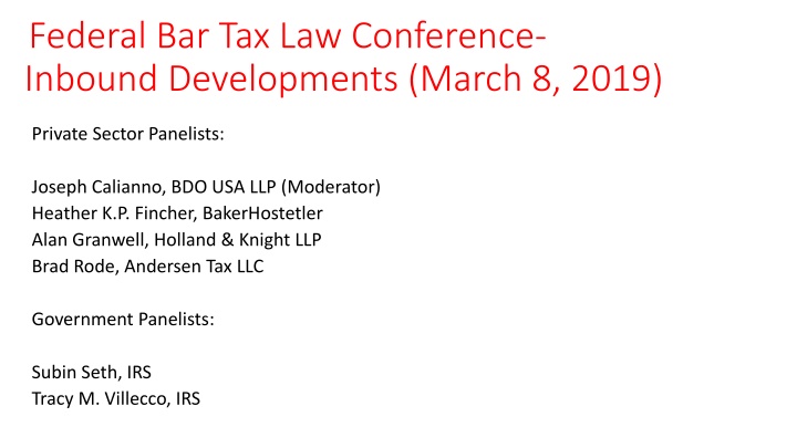 federal bar tax law conference inbound