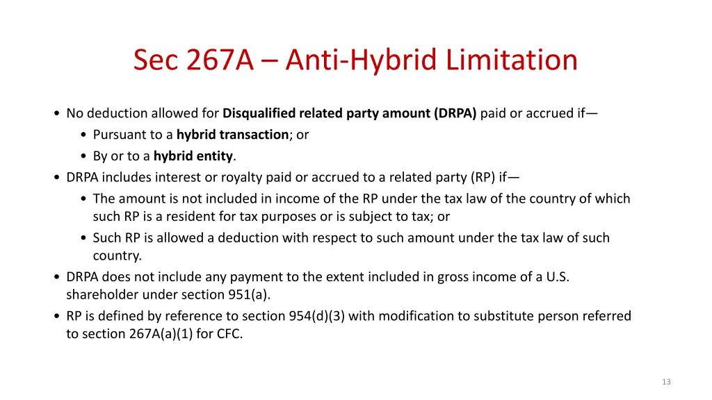 sec 267a anti hybrid limitation