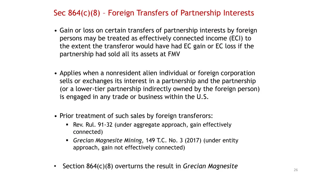 sec 864 c 8 foreign transfers of partnership