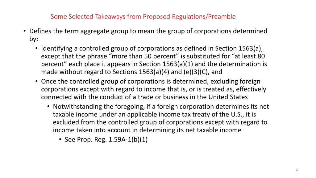 some selected takeaways from proposed regulations