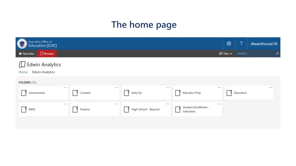 the home page