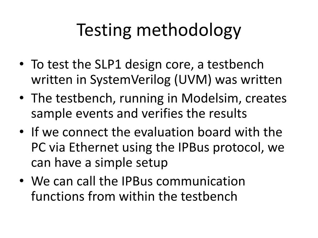 testing methodology