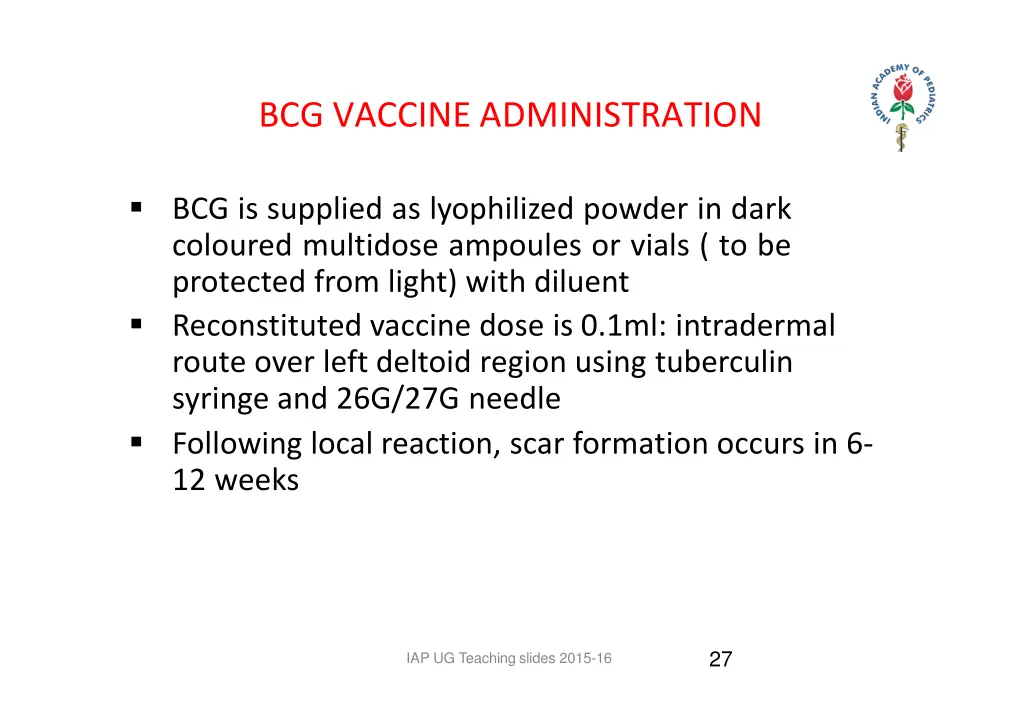 bcg vaccine administration