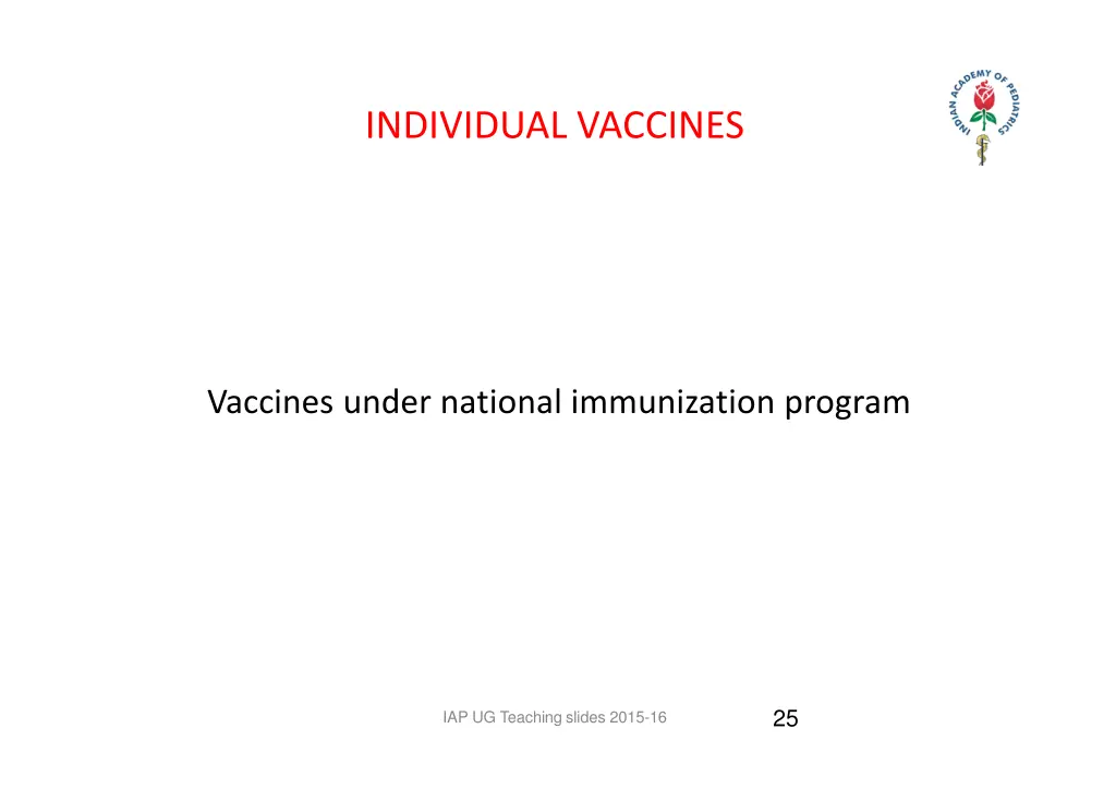 individual vaccines