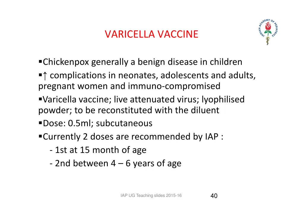 varicella vaccine