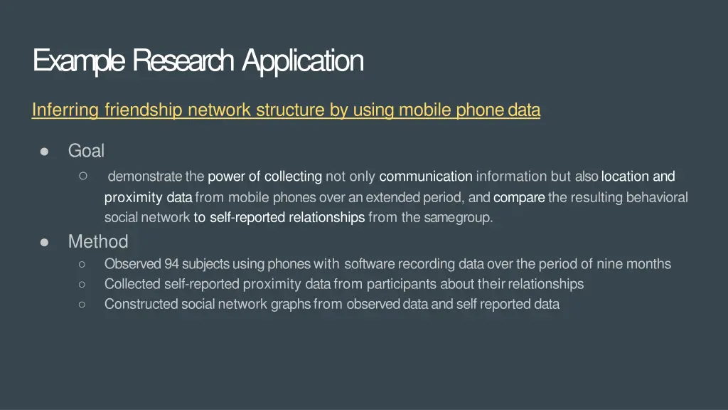 example research application