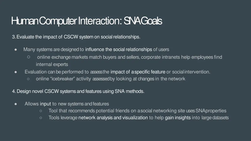 human computer interaction snagoals