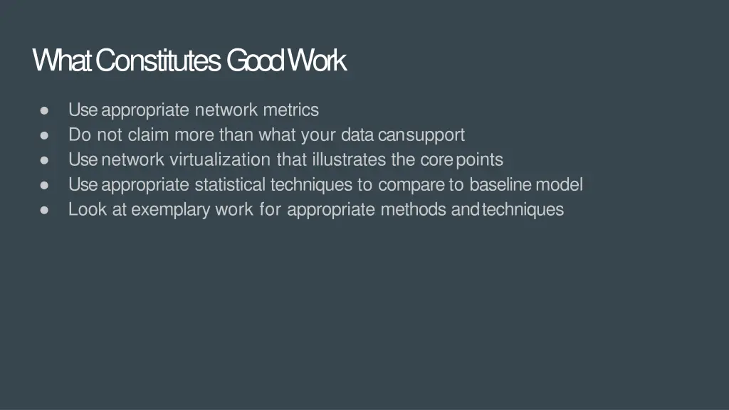 what constitutes goodwork