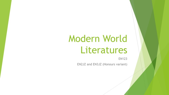 modern world literatures