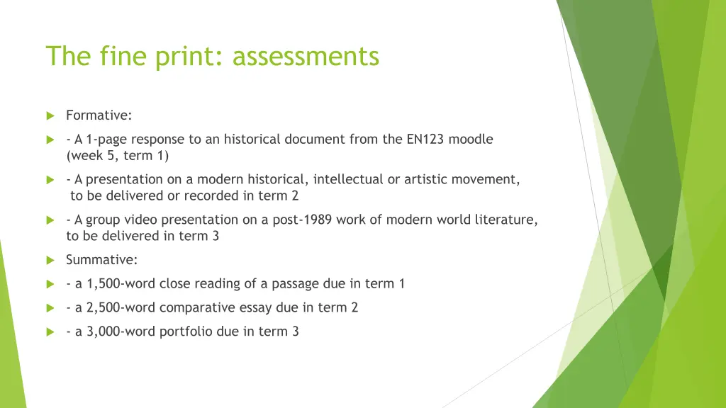 the fine print assessments