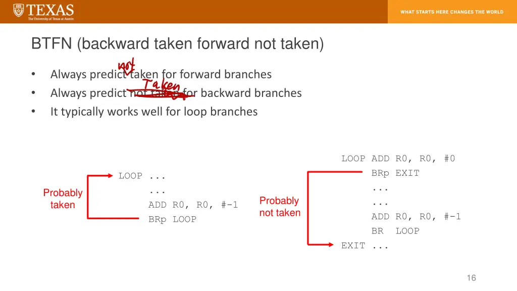 btfn backward taken forward not taken