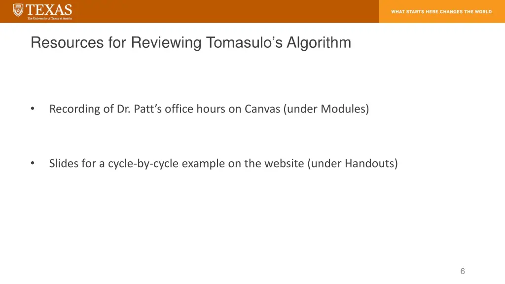 resources for reviewing tomasulo s algorithm