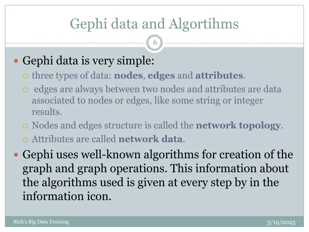 gephi data and algortihms