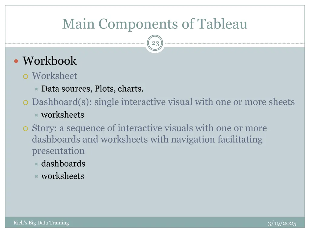 main components of tableau