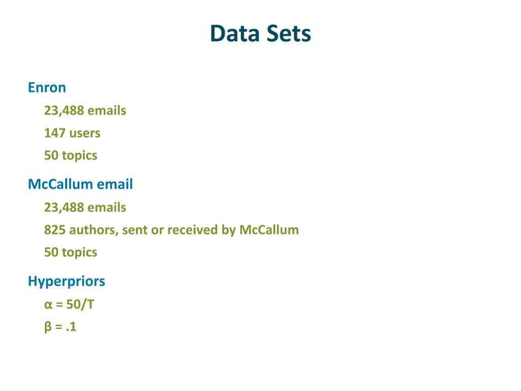 data sets