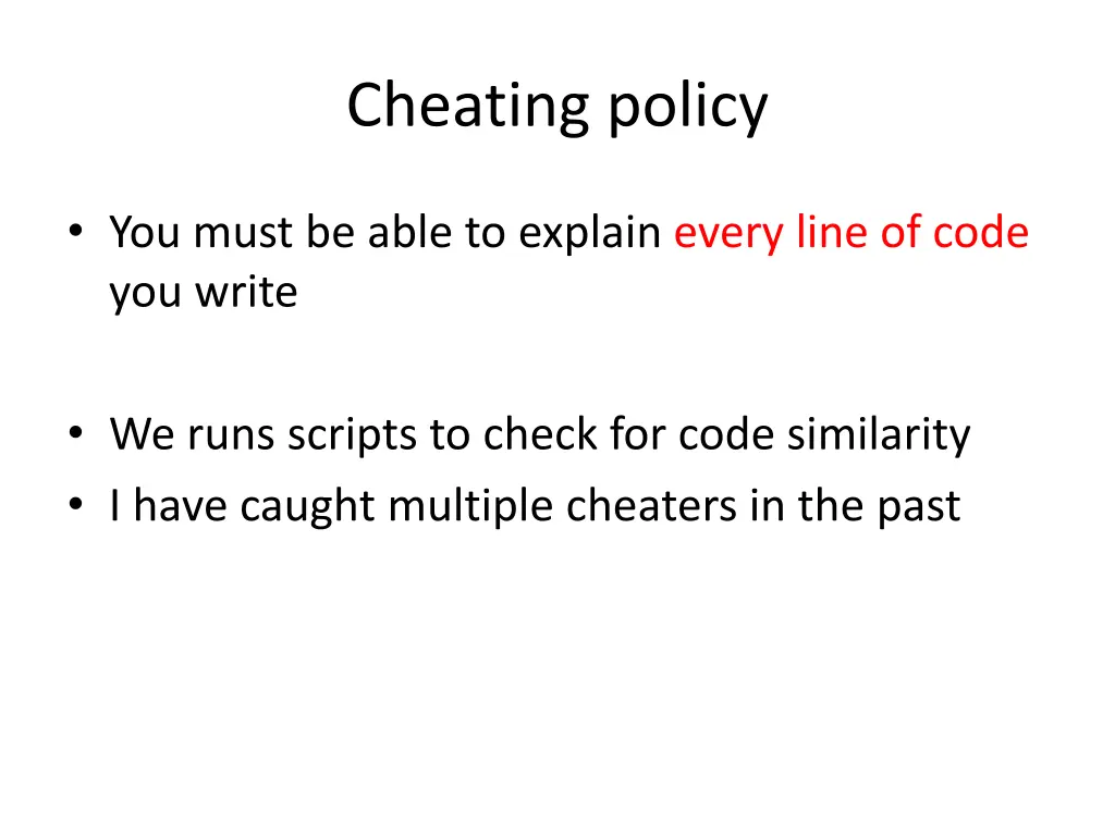 cheating policy