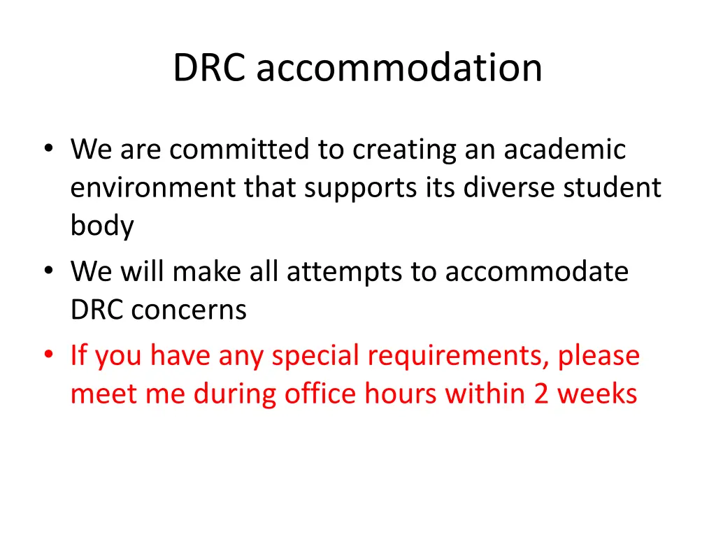 drc accommodation