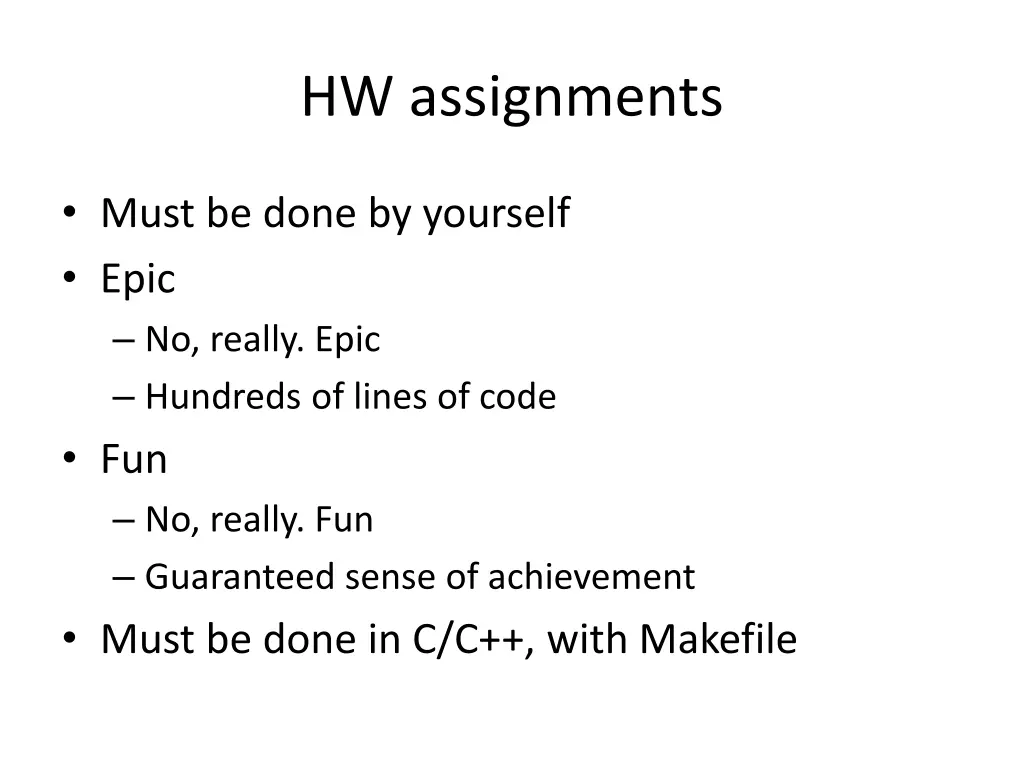 hw assignments