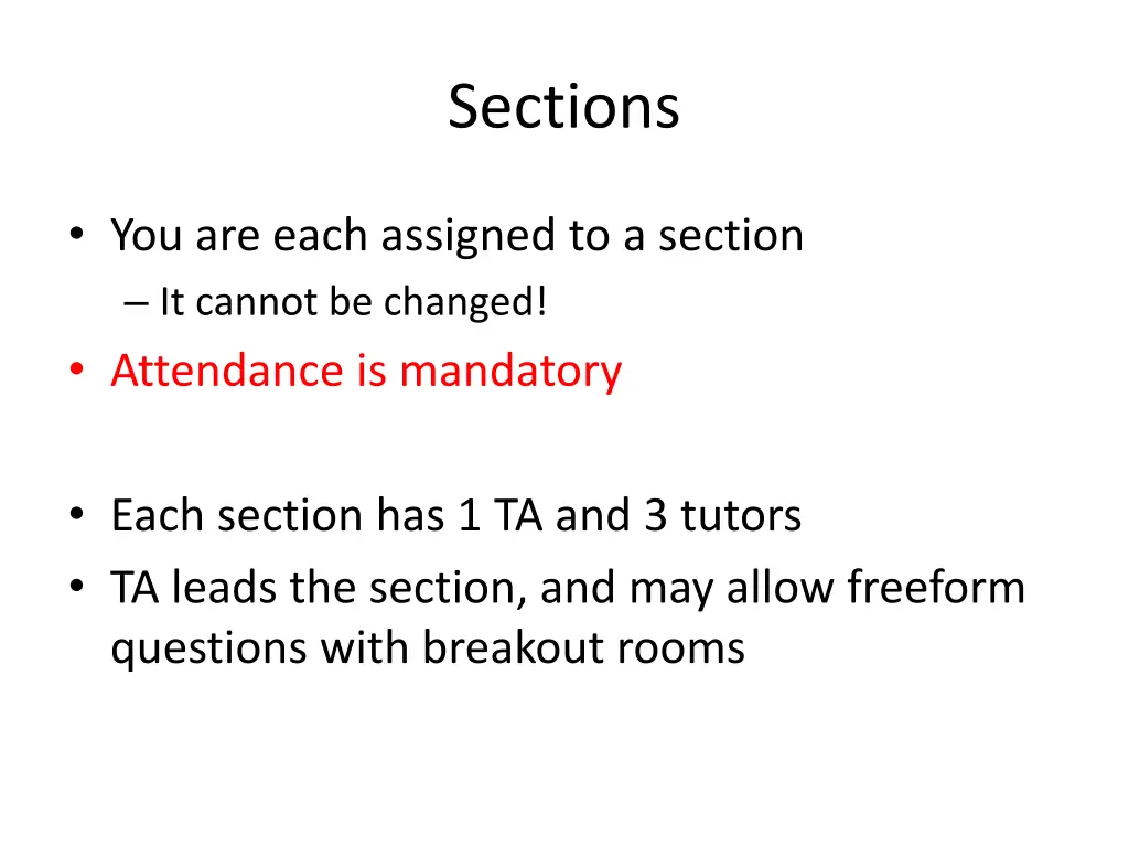 sections
