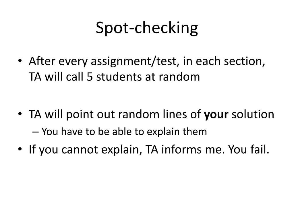 spot checking